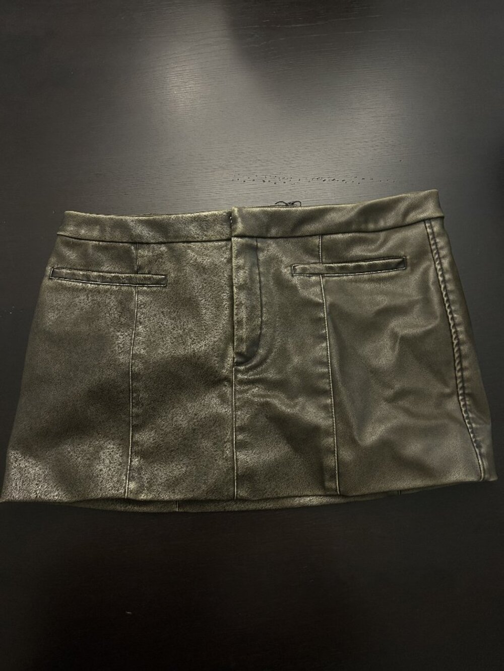 Zara Metallic Faux Leather Skirt - Large